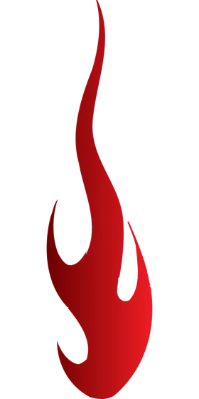 Elegant Crimson Flame Clipart: Dynamic Curved Abstract Fire Design