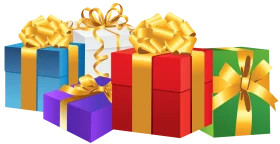 Festive Gift Boxes Clipart: Colorful Presents Wrapped with Elegant Bows