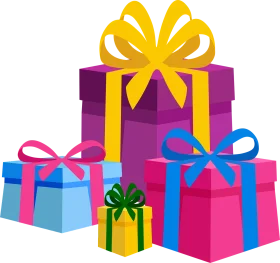 Festive Gift Boxes Clipart: Colorful Wrapped Presents for Celebration Designs