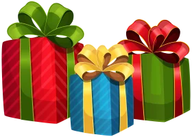Festive Holiday Gift Boxes Clipart: Colorful Wrapped Presents with Bows
