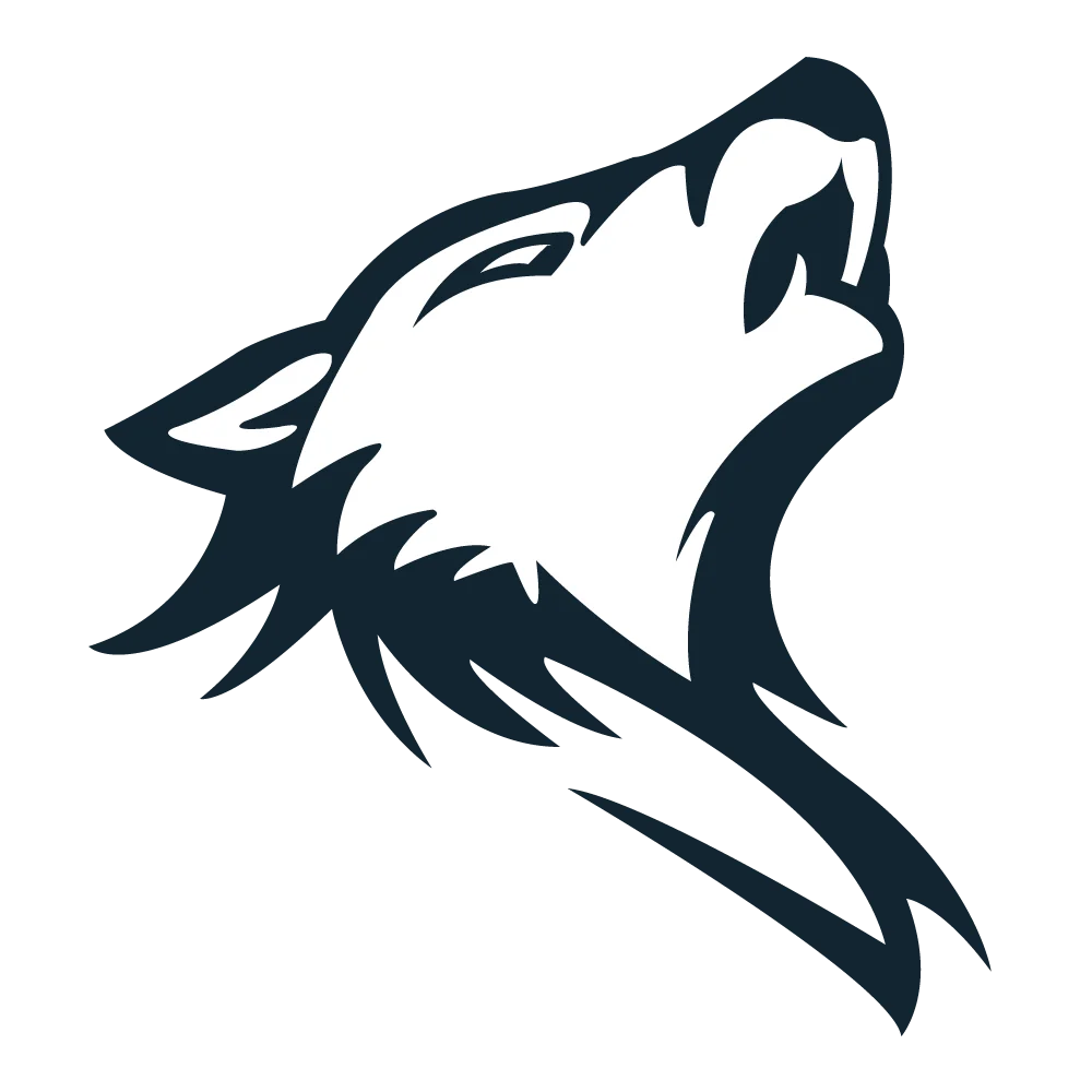 Fierce Wolf Head Silhouette Clipart - Wild Predator Graphic Design