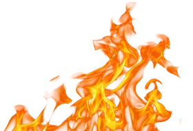 Intense Fiery Orange and Yellow Flame Clipart with Dynamic Fluid Movements