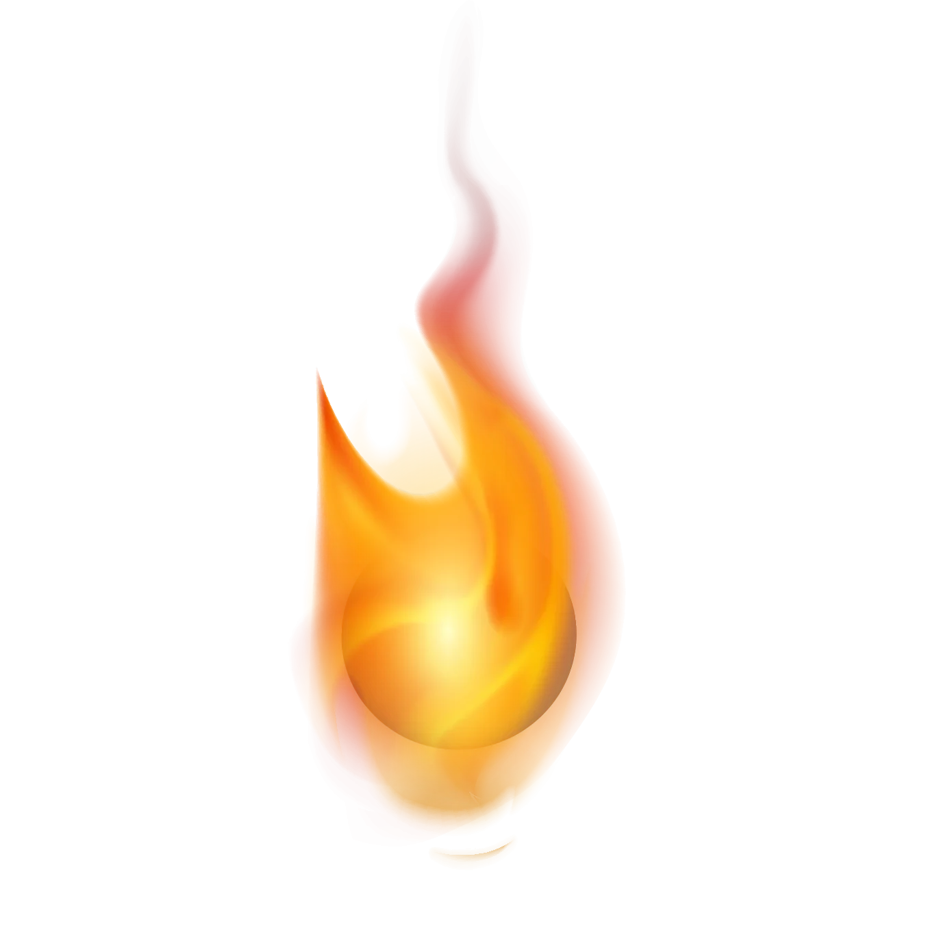 Luminous Dancing Flame Clipart: Soft Glowing Orange-Yellow Fire Element Design