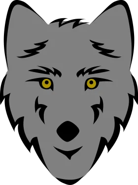 Majestic Gray Wolf Head Stylized Graphic Clipart Design for Nature Enthusiasts