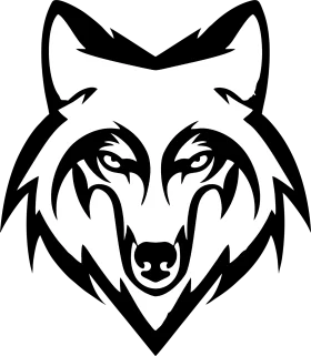 Majestic Tribal Wolf Head Silhouette Clipart Design for Creative Projects
