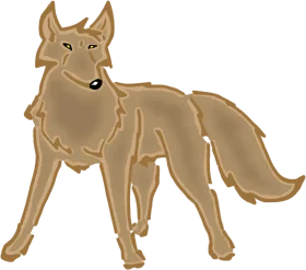 Minimalist Earthy-Toned Wolf Clipart Illustration with Soft Contours