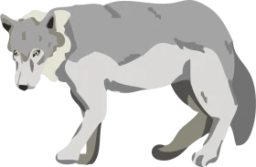 Minimalist Gray Wolf Clipart Illustration with Stylized Geometric Design