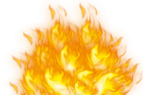 Radiant Golden Yellow Flame Clipart Illustration with Intense Burning Edges