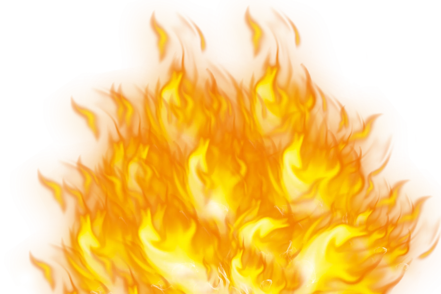 Radiant Golden Yellow Flame Clipart Illustration with Intense Burning Edges