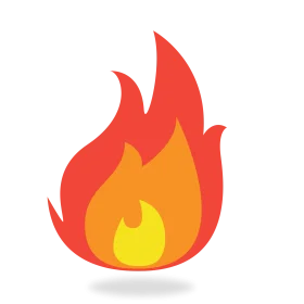 Stylized Fire Flame Clipart Illustration with Gradient Color Transition