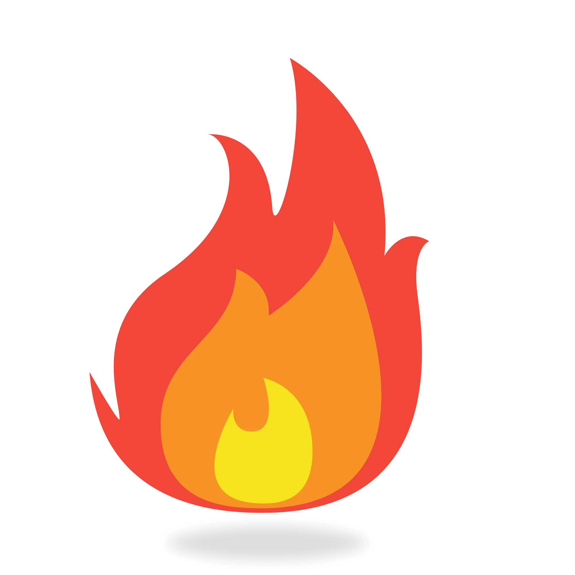 Stylized Fire Flame Clipart Illustration with Gradient Color Transition