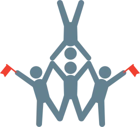 Unity in Action: Collaborative Teamwork Stylized Clipart Illustration of Human Figures