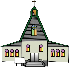 Charming Countryside Chapel Clipart: A Serene Architectural Illustration