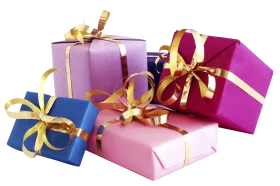Festive Gift Boxes Clipart: Colorful Wrapped Presents with Elegant Ribbon Bows