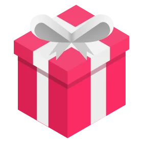 Festive Pink and White Gift Box Clipart with Elegant Ribbon Accent