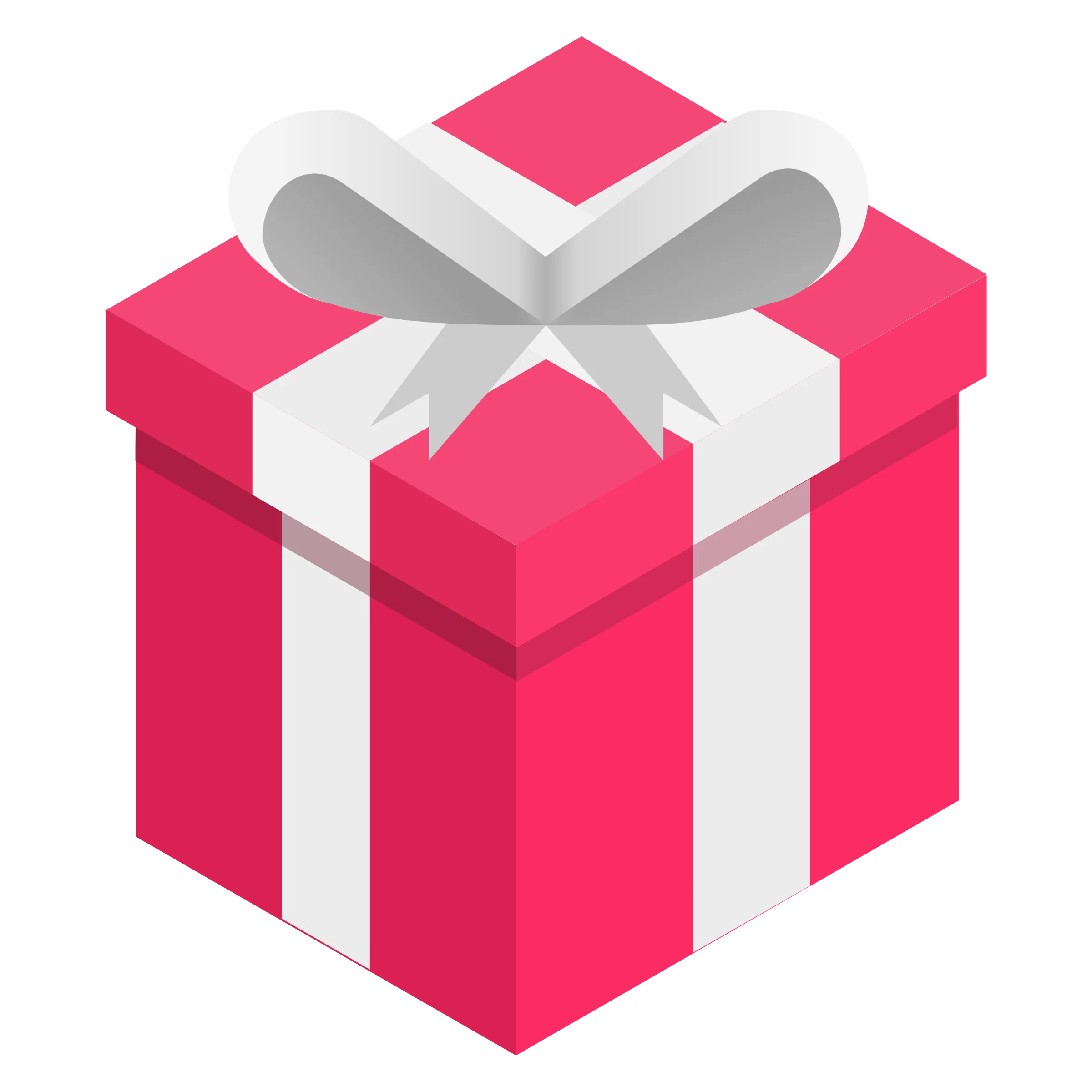 Festive Pink and White Gift Box Clipart with Elegant Ribbon Accent