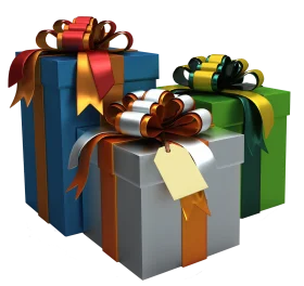 Festive Wrapped Gift Boxes Clipart with Colorful Ribbons and Bows