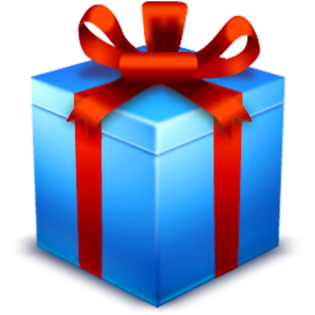 Glossy Blue Gift Box with Vibrant Red Ribbon Clipart Design