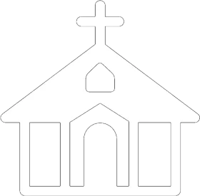 Simple Minimalist Church Building Outline Clipart Design for Graphic Projects