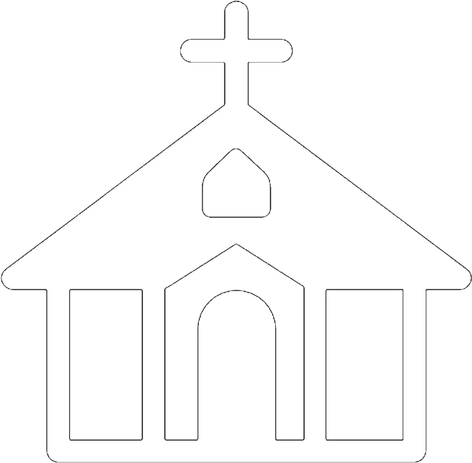 Simple Minimalist Church Building Outline Clipart Design for Graphic Projects