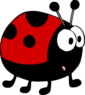 Adorable Cartoon Ladybug Clipart: Cheerful Insect Character with Big Eyes