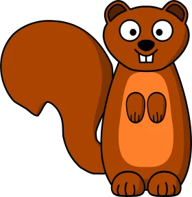 Adorable Cartoon Squirrel Clipart with Bushy Tail and Cute Expression