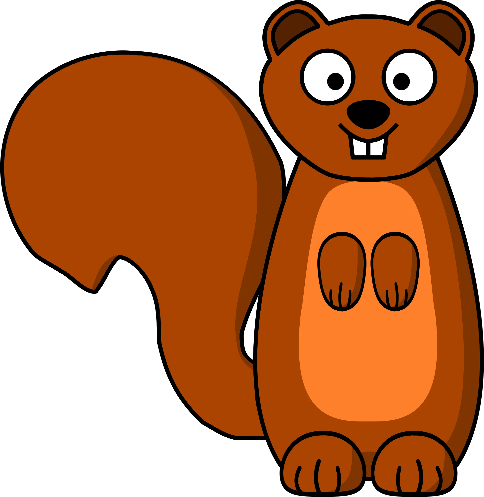 Adorable Cartoon Squirrel Clipart with Bushy Tail and Cute Expression