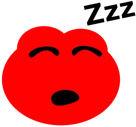 Adorable Red Heart-Shaped Sleeping Character Cartoon Clipart Illustration