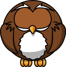 Adorable Snoozing Owl Clipart: A Whimsical Rounded Feathered Friend at Rest