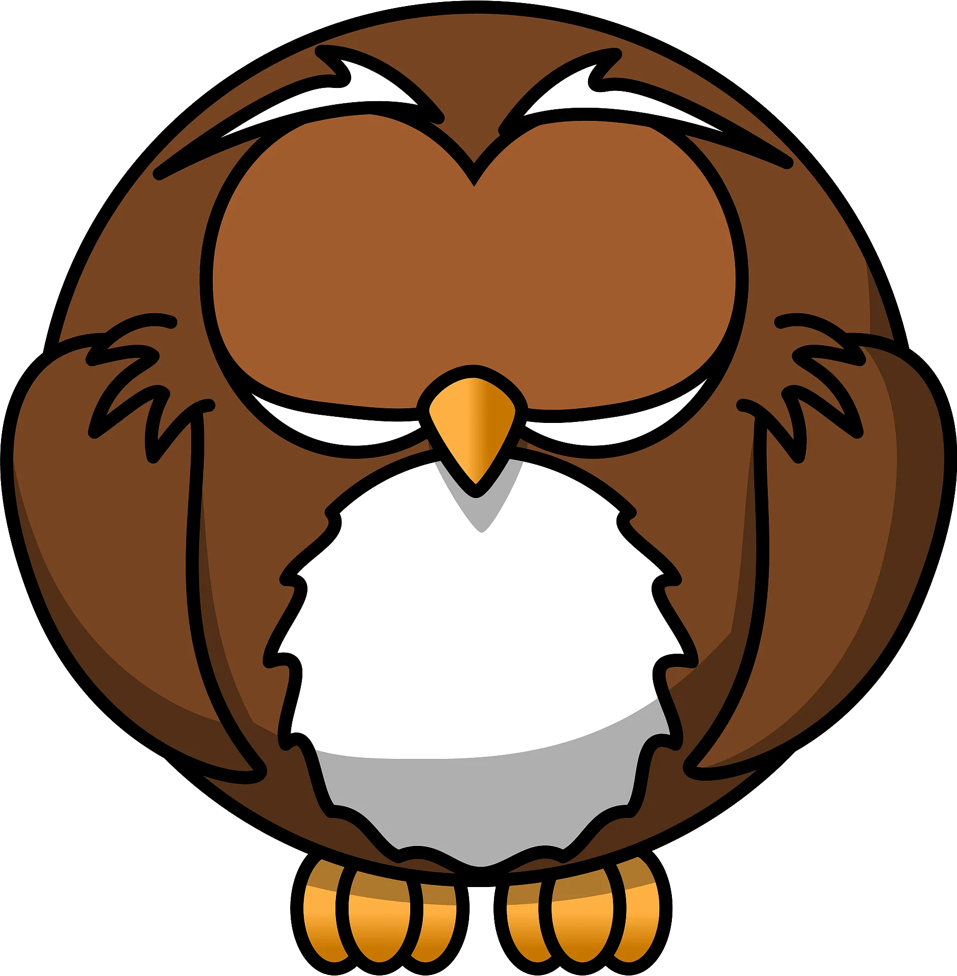 Adorable Snoozing Owl Clipart: A Whimsical Rounded Feathered Friend at Rest