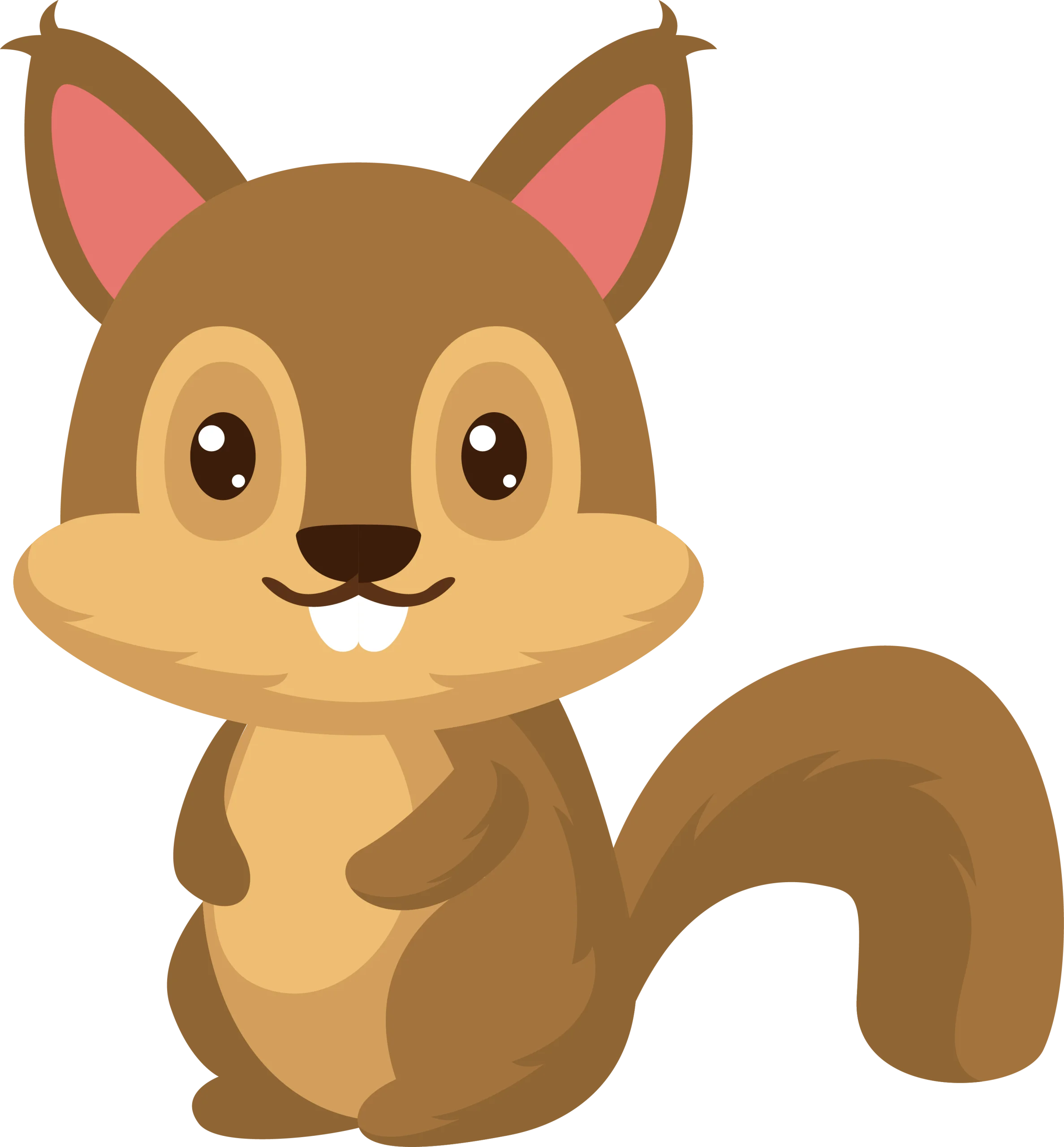 Adorable Woodland Creature Clipart: Cute Cartoon Squirrel with Bushy Tail