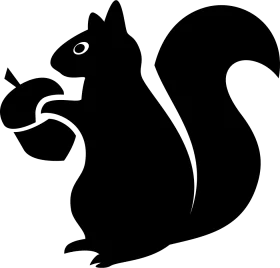 Charming Black Silhouette Squirrel Clipart - Woodland Creature Illustration