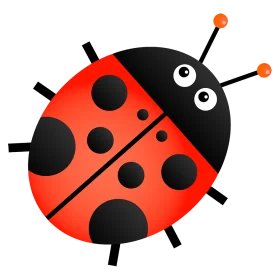 Charming Cartoon Ladybug Clipart with Bold Black and Red Design