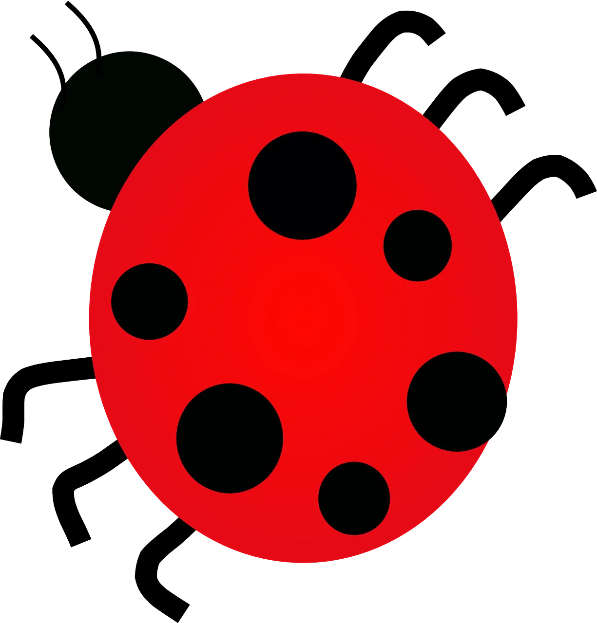 Charming Ladybug Clipart: Whimsical Red and Black Insect Illustration with Playful Design
