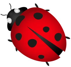 Charming Red Ladybug Clipart Illustration with Black Polka Dot Design