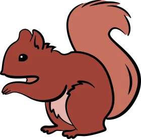 Charming Russet-Colored Woodland Squirrel Clipart Illustration with Fluffy Tail