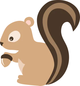 Charming Woodland Creature Squirrel Clipart with Soft Earth-Toned Design