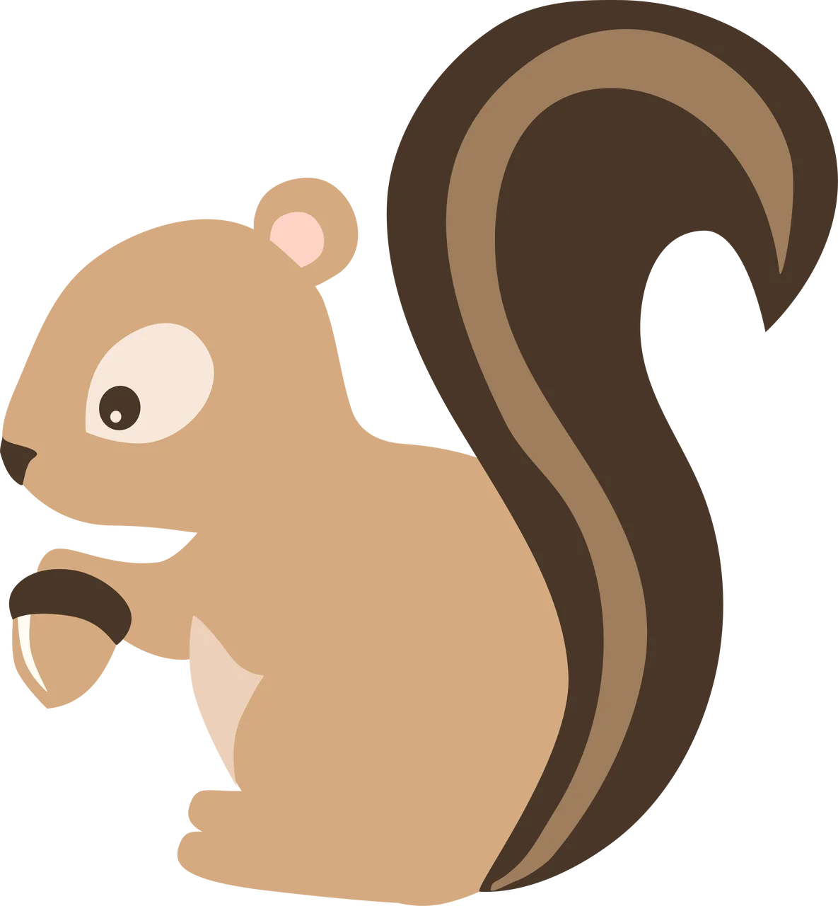 Charming Woodland Creature Squirrel Clipart with Soft Earth-Toned Design