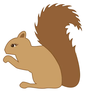 Charming Woodland Squirrel Clipart with Soft Earth-Toned Color Palette