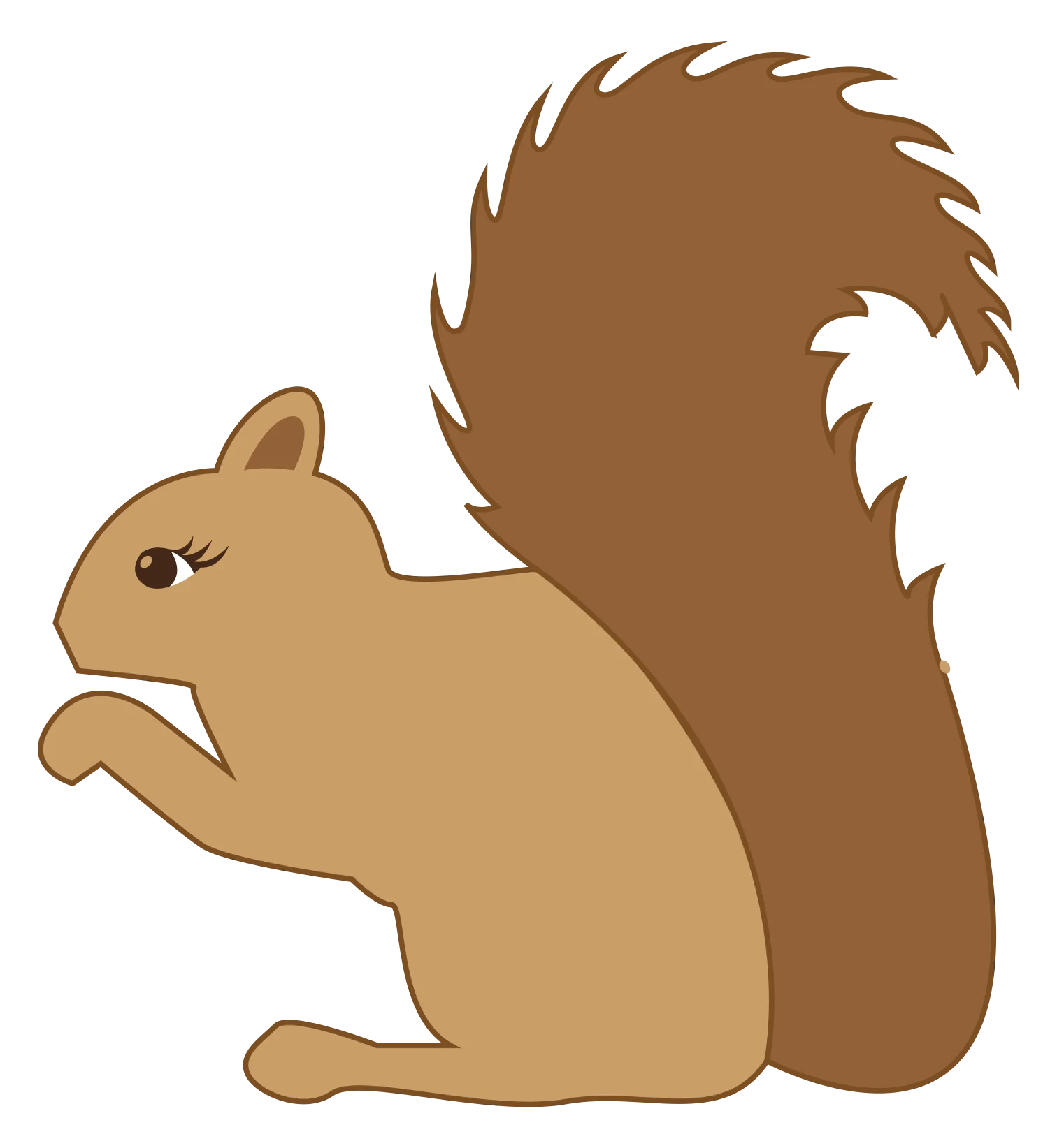 Charming Woodland Squirrel Clipart with Soft Earth-Toned Color Palette