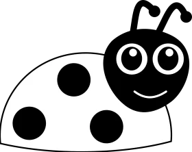 Cute Black and White Minimalist Ladybug Clipart Design for Kids