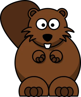 Cute Cartoon Beaver Clipart with Adorable Cartoon Features and Playful Expression