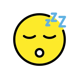 Cute Sleepy Yellow Emoji Clipart - Peaceful Slumber Illustration