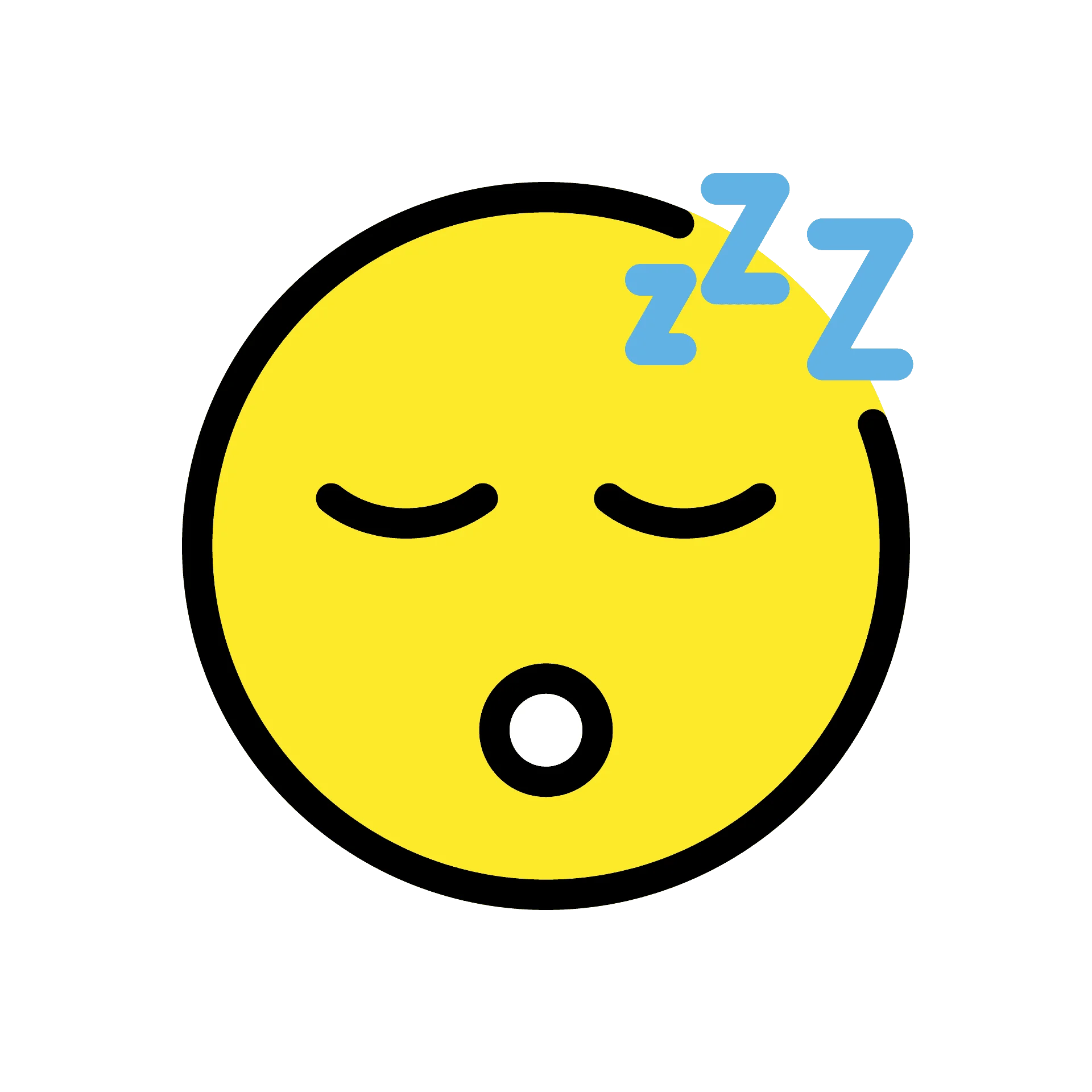 Cute Sleepy Yellow Emoji Clipart - Peaceful Slumber Illustration