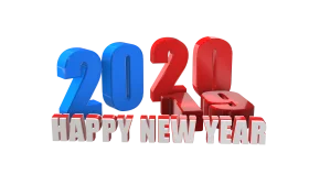 Festive 2020 New Year Celebration Clipart with Bold Three-Dimensional Numbers