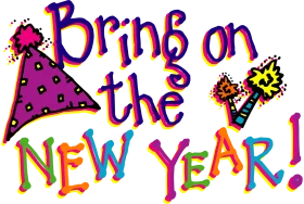 Festive and Colorful New Year Celebration Clipart Design with Party Elements