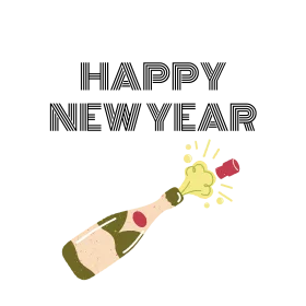 Festive New Year Celebration Champagne Bottle Popping Clipart Illustration