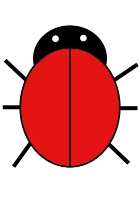 Minimalist Geometric Red Ladybug Clipart with Clean Design Elements
