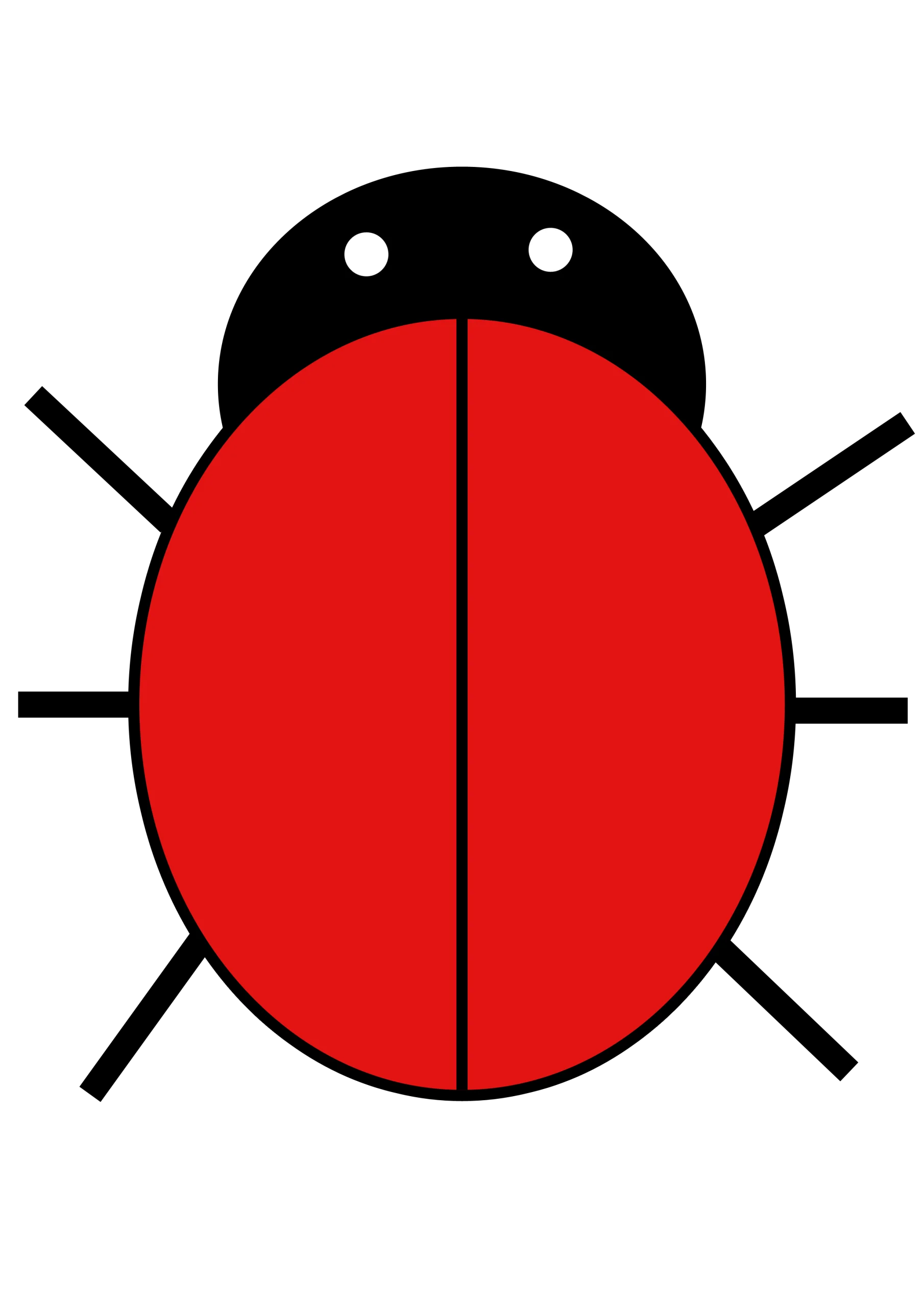 Minimalist Geometric Red Ladybug Clipart with Clean Design Elements