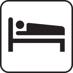 Minimalistic Black and White Sleeping Person Clipart Illustration
